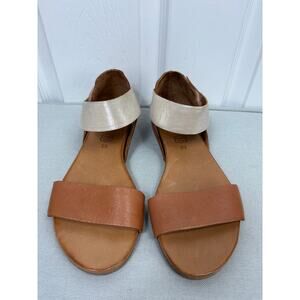 Anesha Veronica Women's Soft Leather Brown Sandals - Size 8.5